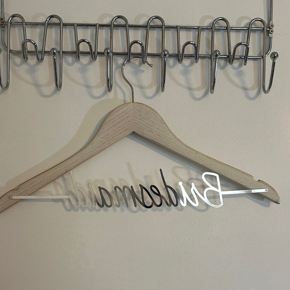Bridesmaid Wooden Hanger with Silver Text - Picture 4 of 4